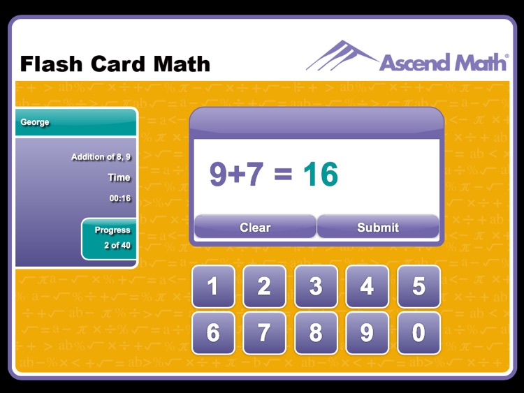 Flash Card Math for iPad