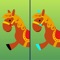 Spot the difference: horse and pony puzzle for girls with many different horses