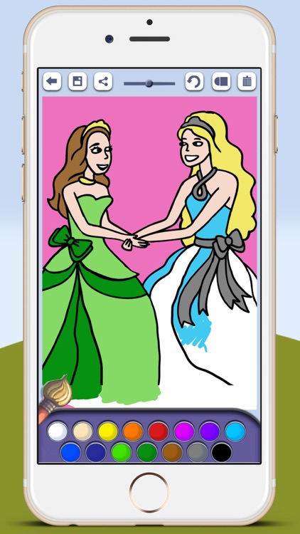 Paint princesses game for girls to color beautiful ballgowns with the finger screenshot-4