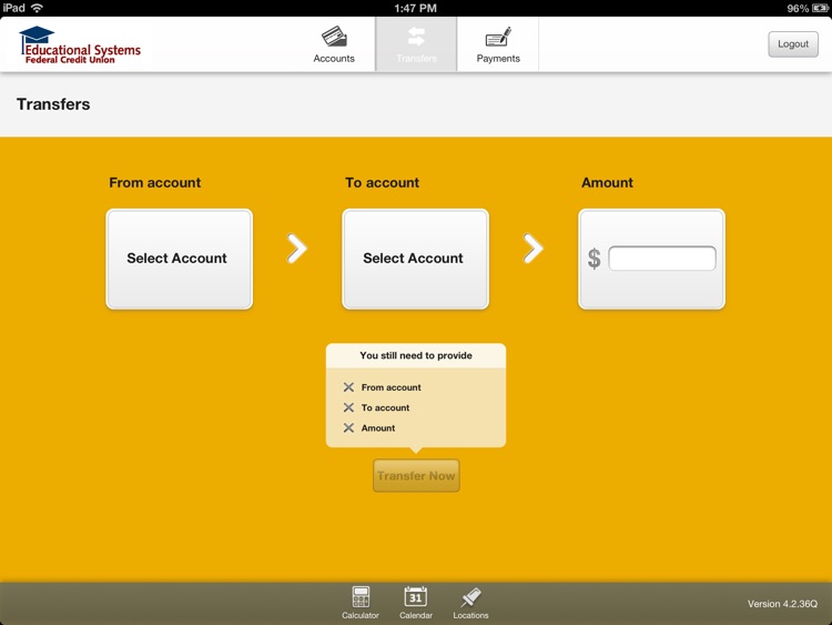 Educational Systems Federal Credit Union for iPad screenshot-4