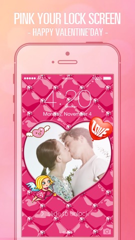 Pimp Lock Screen Wallpapers Pro - Pink Valentine's Day Special for iOS 7のおすすめ画像2