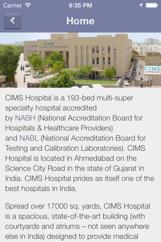 CIMS Hospital India screenshot 2