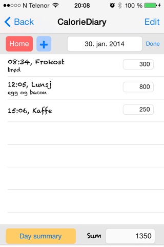 CalorieDiary screenshot 3