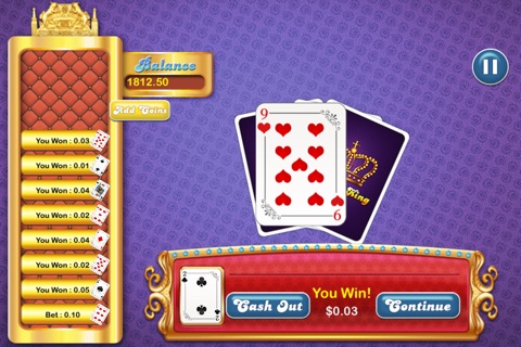 A1 Hi-Lo Gambling Card King - top betting card game screenshot 2