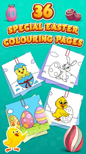 Easter Coloring Free : Paint the Eggs, rabbits and chickens(圖1)-速報App