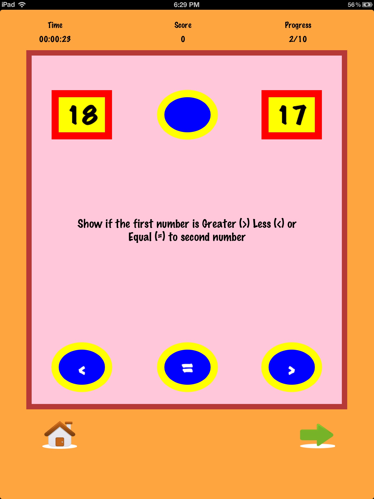A Number Math App - practice basic elementary number facts for kindergarten, 1st and 2nd grade kids - FREE screenshot 2