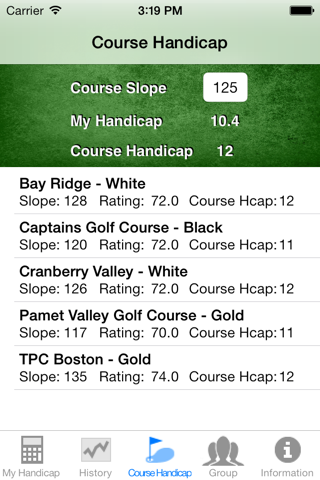 MyGolf Handicap Calculator screenshot 3