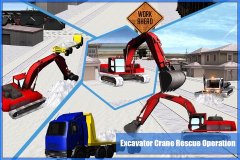 Snow Plow Excavator Sim 3D - Heavy Truck & Crane Rescue Operation for Road Cleaning screenshot 3