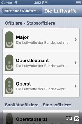 Militärische Dienstgrade der Bundeswehr screenshot 2
