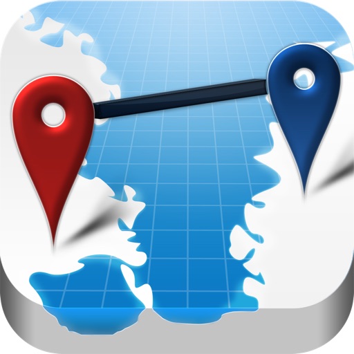 AtoB Distance Calculator Free - easy and fast air or car route measurement from A to B for travel and more Icon