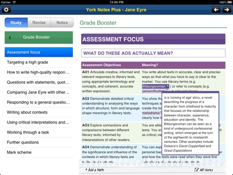 Jane Eyre York Notes AS and A2 for iPad screenshot 3