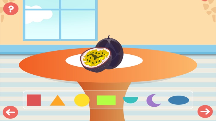 Food shape game for children: Recognize geometric shapes for kindergarten, preschool or nursery school