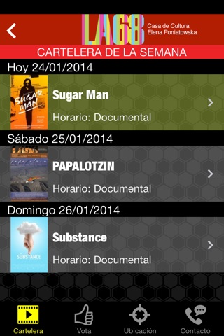 Menú Cinemas screenshot 2