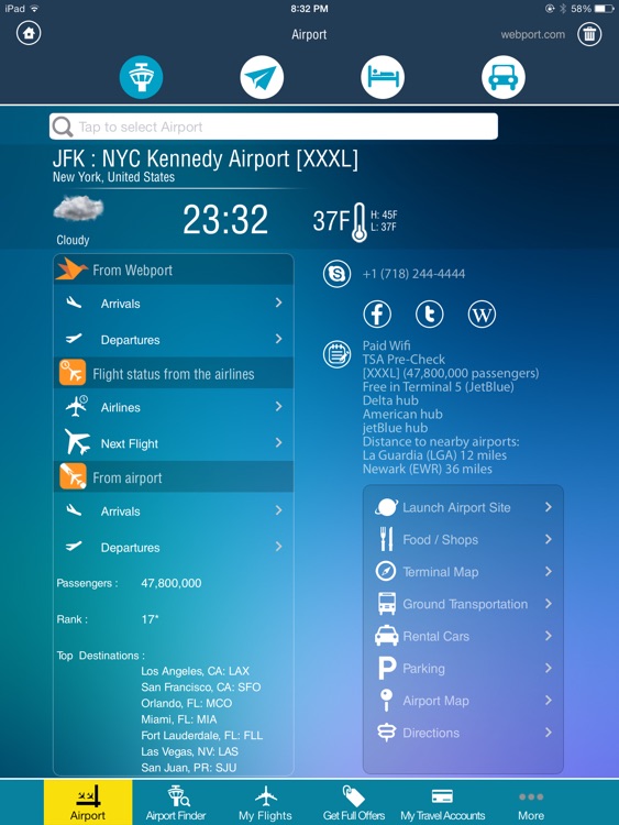 New York Kennedy JFK Airport HD + Flight Tracker