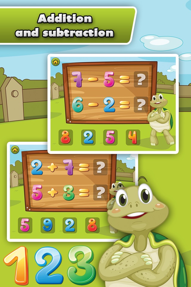 Turtle Math for Kids - Children Learn Numbers, Addition and Subtraction screenshot 2