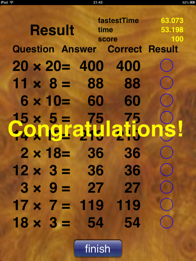 Multiplication Table 20×20 for iPad(圖3)-速報App