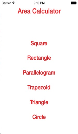 Geometry Area Calculator