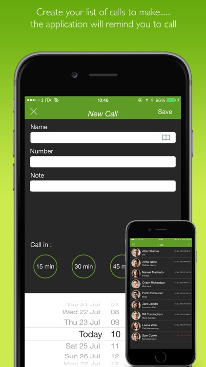 Call Later ( program calls to your favorite contacts )