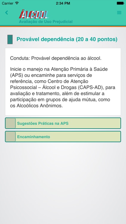 Álcool - Avaliação do Uso Prejudicial - TelessaúdeRS screenshot-3