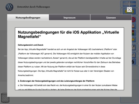 Volkswagen Virtuelle Magnettafel screenshot 3