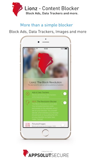 Lionz: The Block Revolution - Ad-Blocker for Safari - Block Ads, Data Trackers and more Screenshot