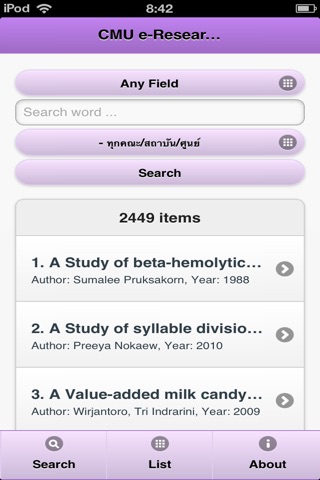 CMU eResearch screenshot 2