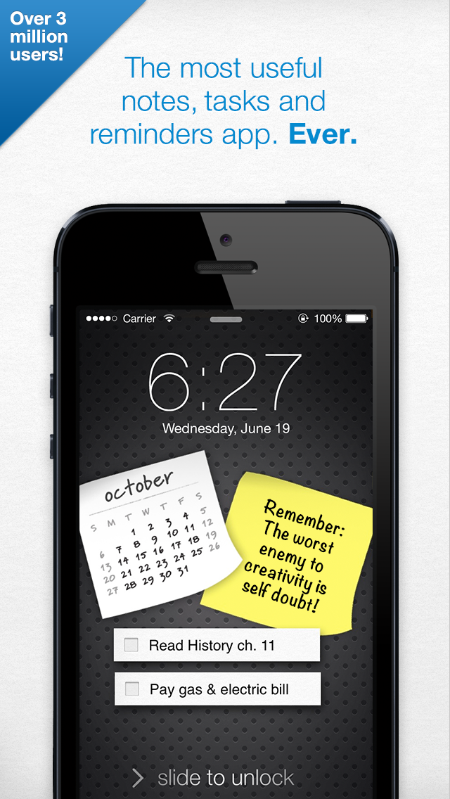 Sticky Notes with Alarms and Bump Sharing Screenshot 1
