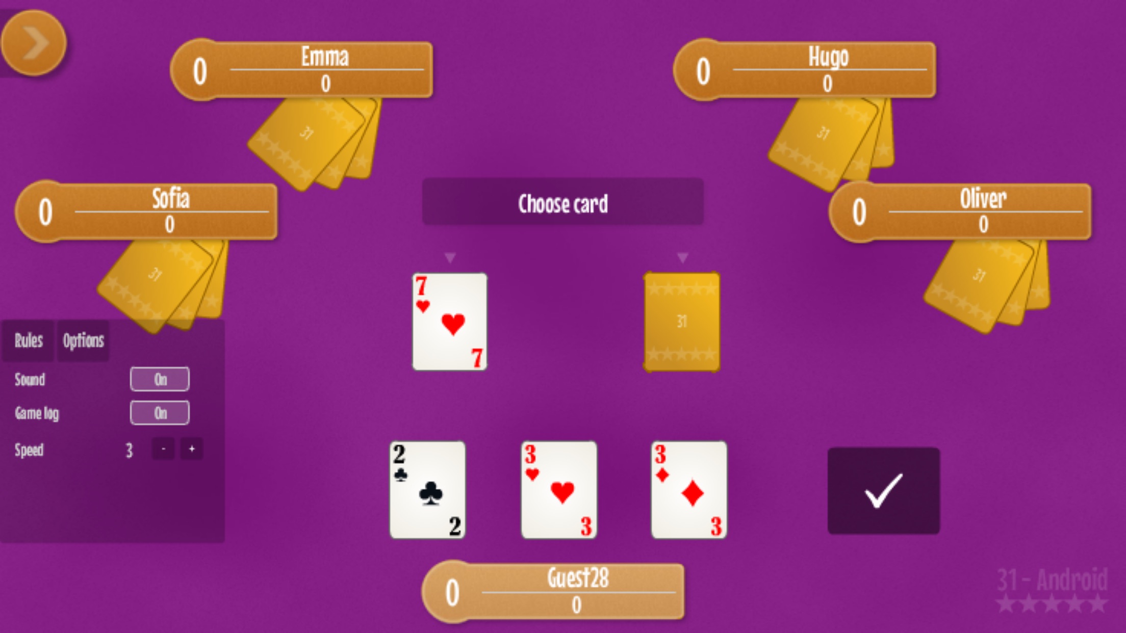 应用描述31 card game is a draw and discard game.