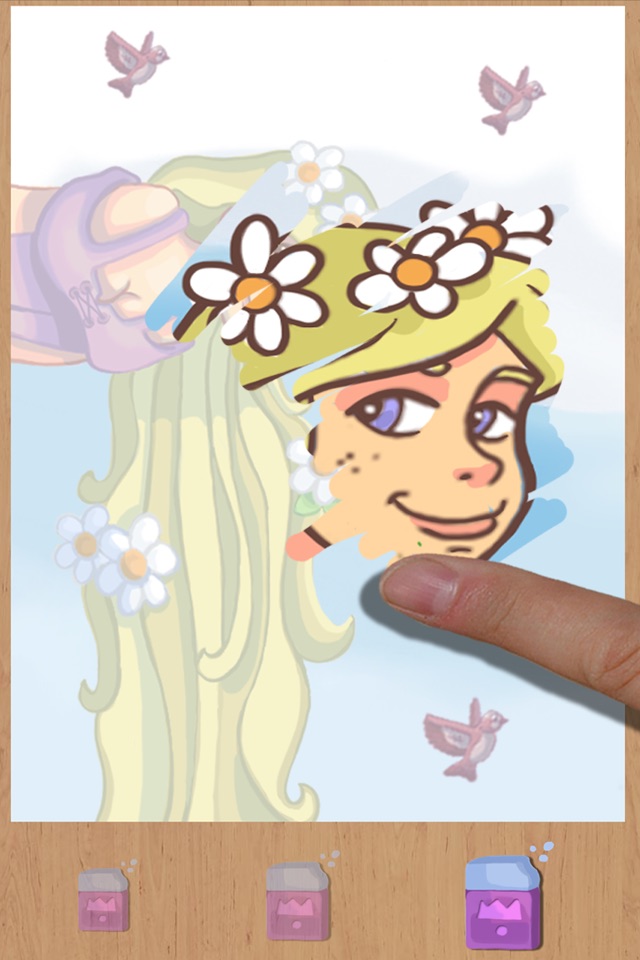 Pintar y descubrir a la princesa Rapunzel - Juego de niñas para colorear a Rapunzel screenshot 3