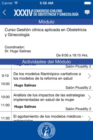 XXXIV Congreso Chileno de Ginecología screenshot 2