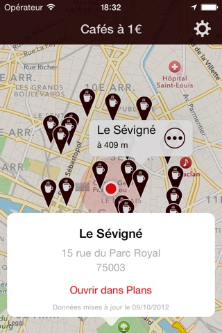 Cafés à 1€ Paris screenshot 2