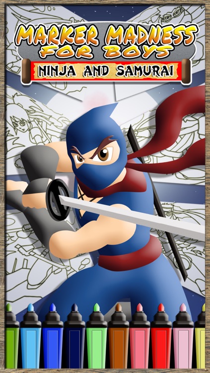 Marker Mania for Boys FREE: My Kids Doodle Ninja Hero Coloring Book