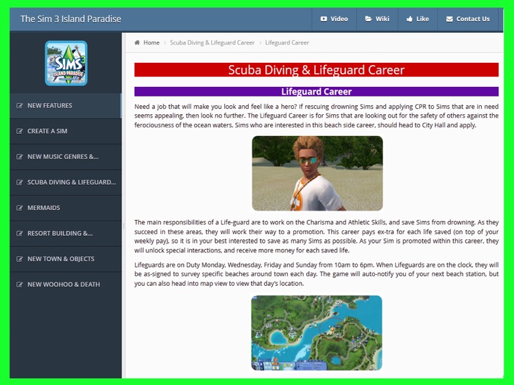 Guide for The Sims 3 Island Paradise