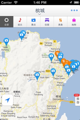 槟城离线地图(马来西亚槟城离线地图、旅游景点信息、GPS定位导航) screenshot 2