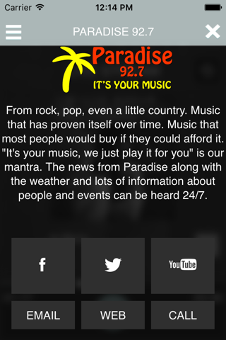 Paradise 92.7 FM screenshot 2