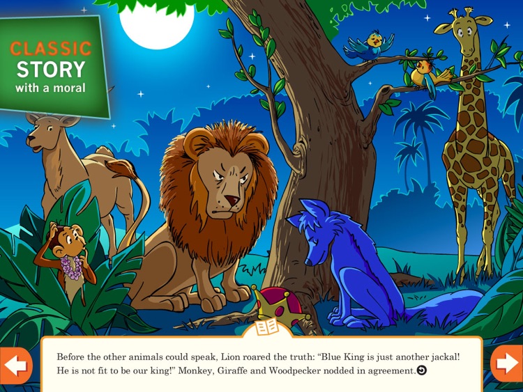 Little Blue Jackal - A Panchatantra Animal Classic with vocabulary games screenshot-3