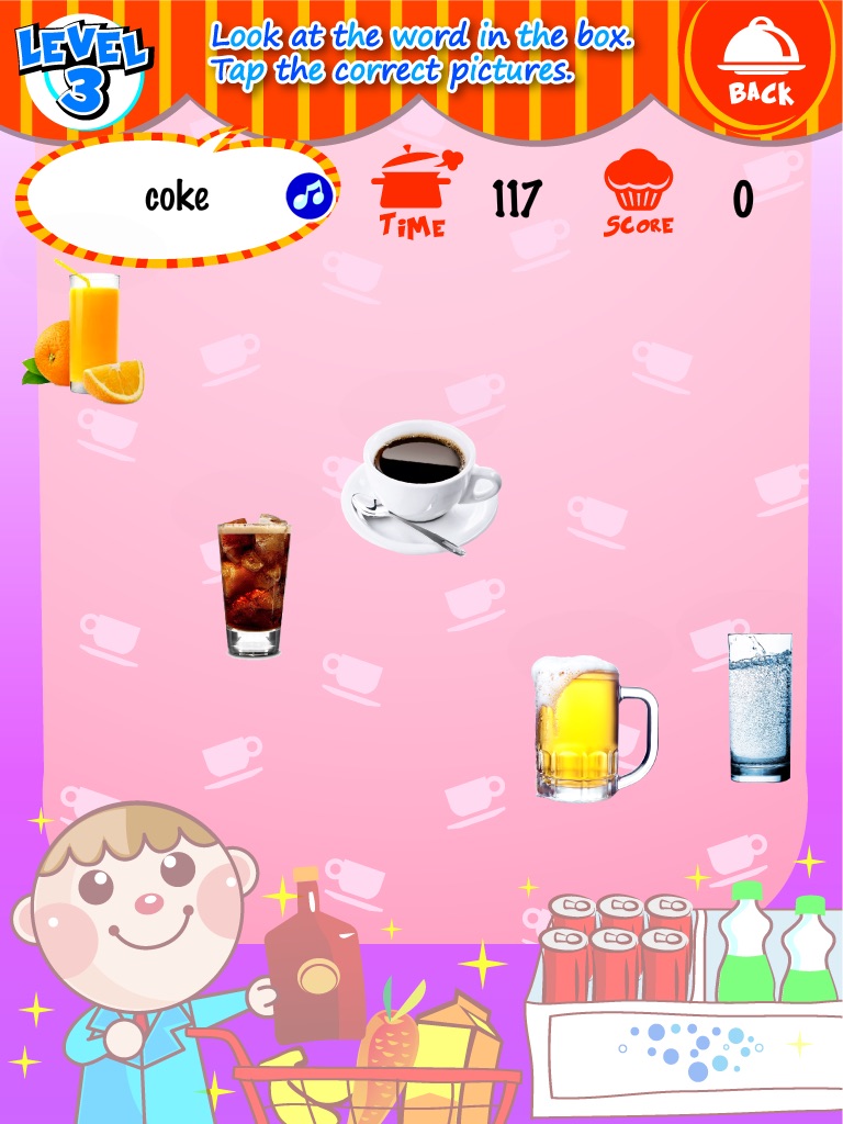 Vocabulary Catcher 7 - Food, Snacks and desserts, Drinks screenshot 4