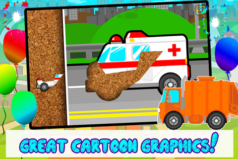 Kids Car, Trucks, Construction & Emergency Vehicles - Puzzles for Kids (toddler age learning games free) screenshot 3