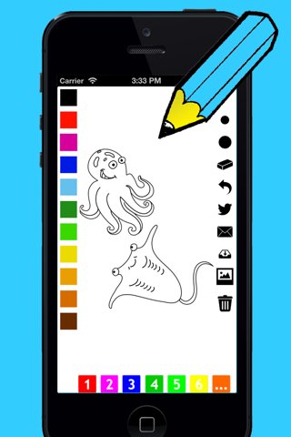 Underwater Coloring Book for Children: Learn to color and draw a mermaid, pirate, turtle and more screenshot 2