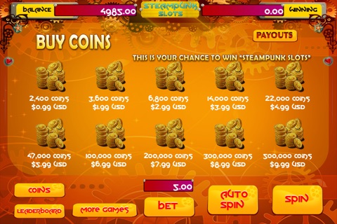 SteamPunk'd Casino Slot screenshot 3
