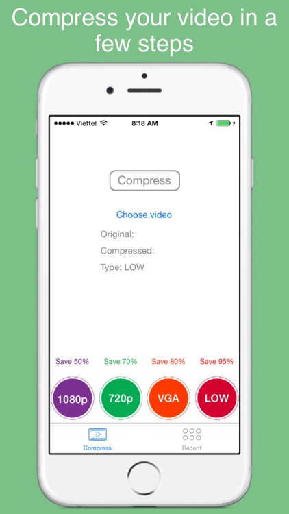 Video zipper - compress video to reduce size and save storage