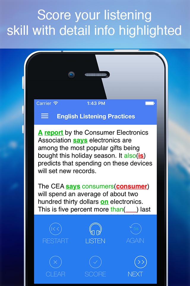 English Listening Practices - Smart tool to improve your listening skill screenshot 3