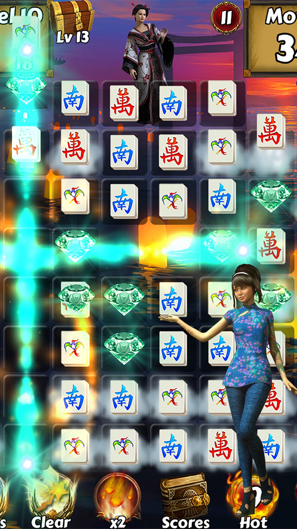 Mahjong Match Adventure World: Swipe jewels and match mahjong tiles!