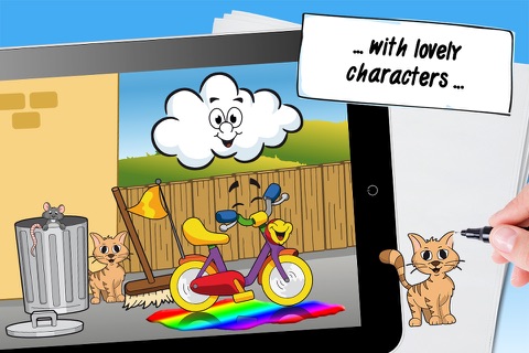 The gorgeous bike - interactive storybook for kids about professions, colors and friendship screenshot 2