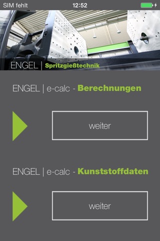 ENGEL e-calc screenshot 2