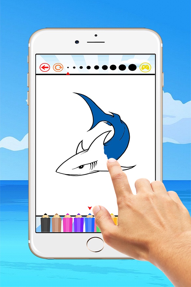 Fish Coloring Book for Children : Learn to color a dolphin, shark, whale, squid and more screenshot 3
