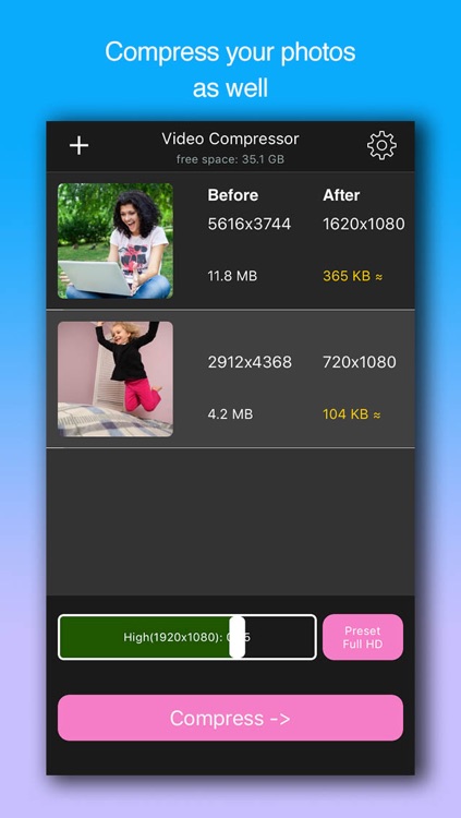Video Compressor Gold - Shrink videos, compress photos to free the space screenshot-3