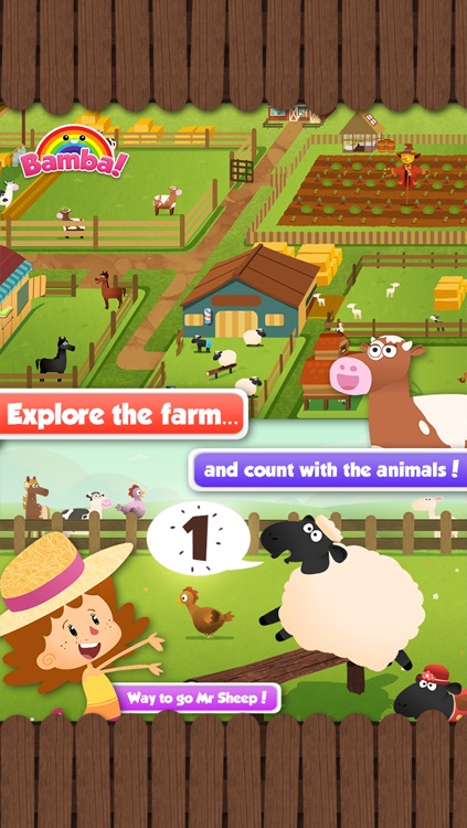 Bamba Farm (Free) - Learn about numbers and animals screenshot-3