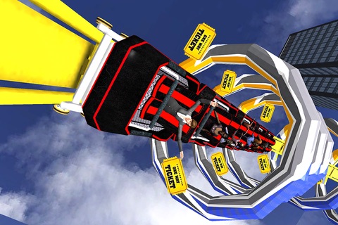 Roller Coaster Ride 3D Simulator 2016- Extreme amusement and adventure madness in fun park, Dive action in waterslide screenshot 4
