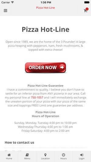 Pizza Hot-Line Online Ordering